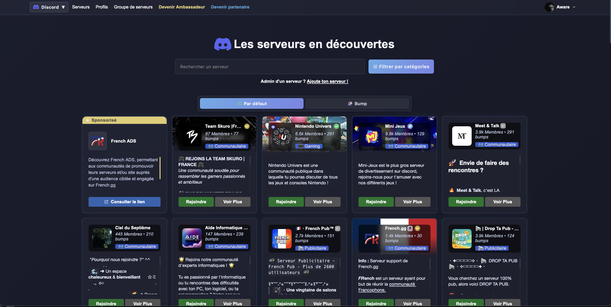 Slot Serveur Screens